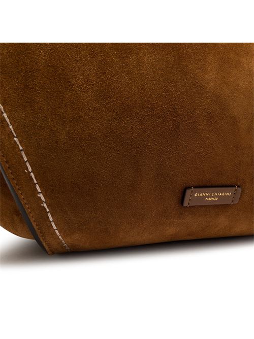 Borsa da donna in pelle scamosciata, a spalla, color cognac GIANNI CHIARINI | 12037CMPL099